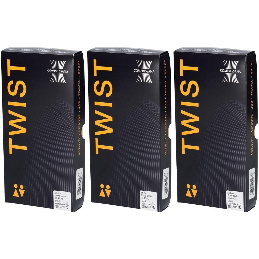 Compressana Twist St.Kniestr.40-42 Gr.3 schwarz x3 3x2 St