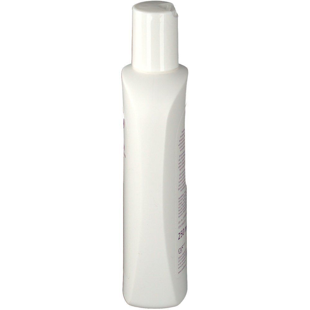 Rückseite einer weißen Flasche Sensilind Körperlotion mit detaillierten Produktinformationen.
