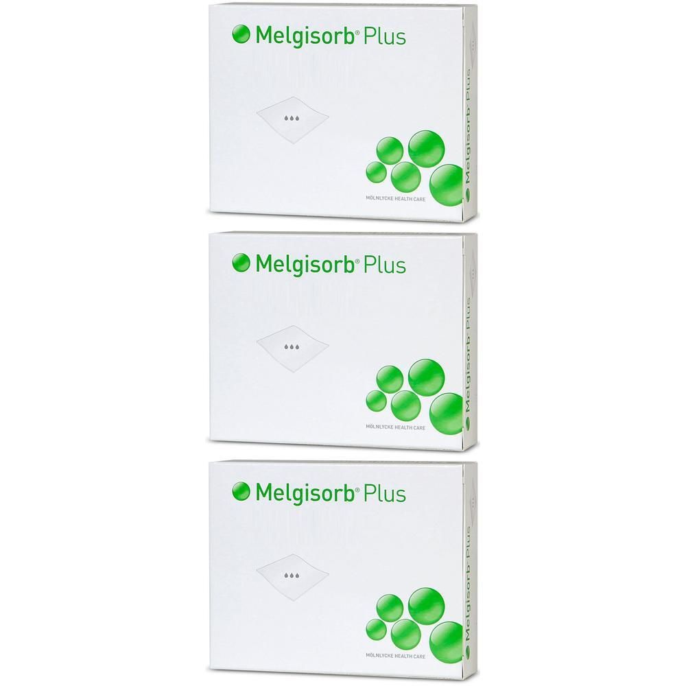 Melgisorb Plus Alginat Verband 10x10 cm steril x3 3x10 St