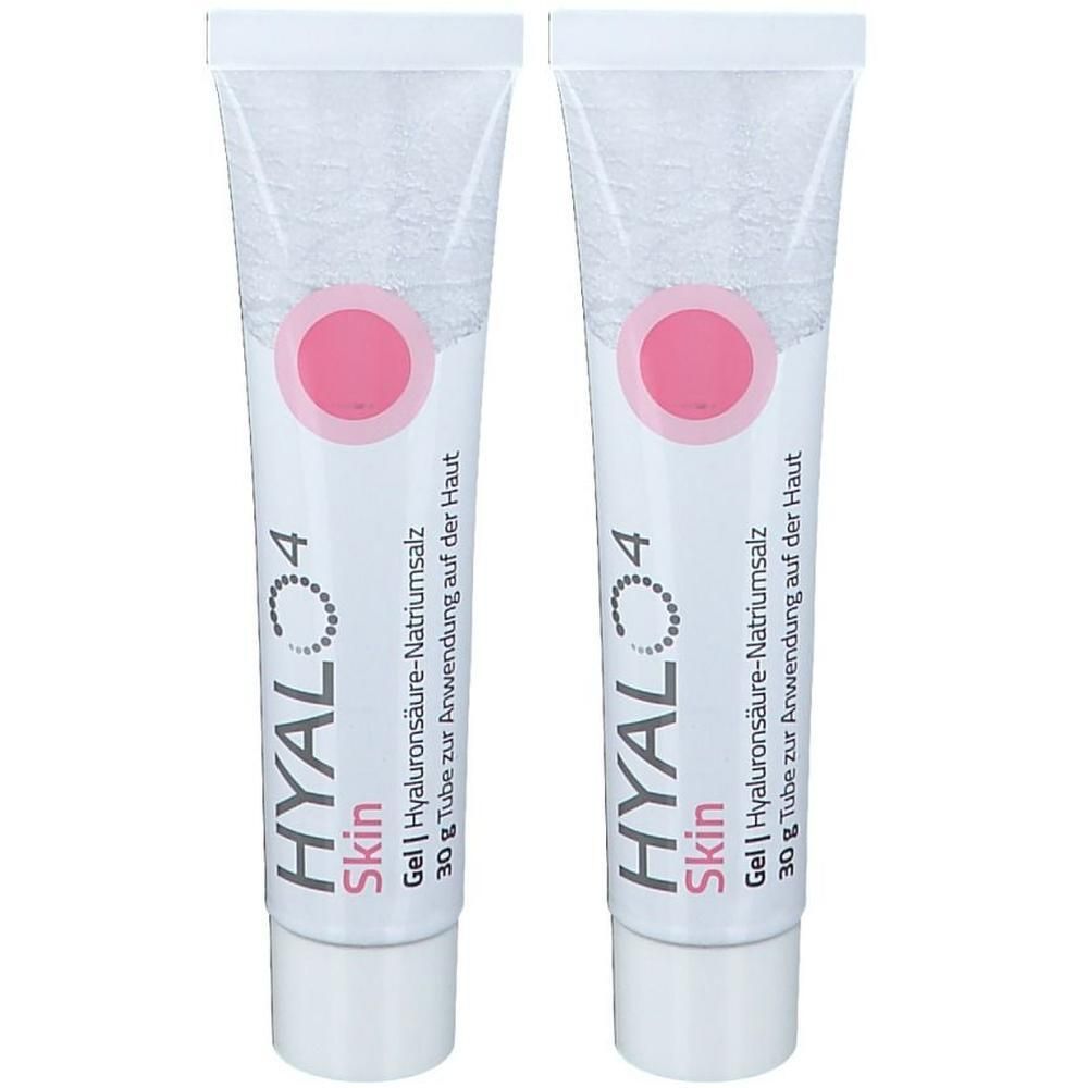 Zwei Tuben Hyalo4 Skin Gel, je 30g. Gel mit Hyaluronsäure-Natriumsalz.