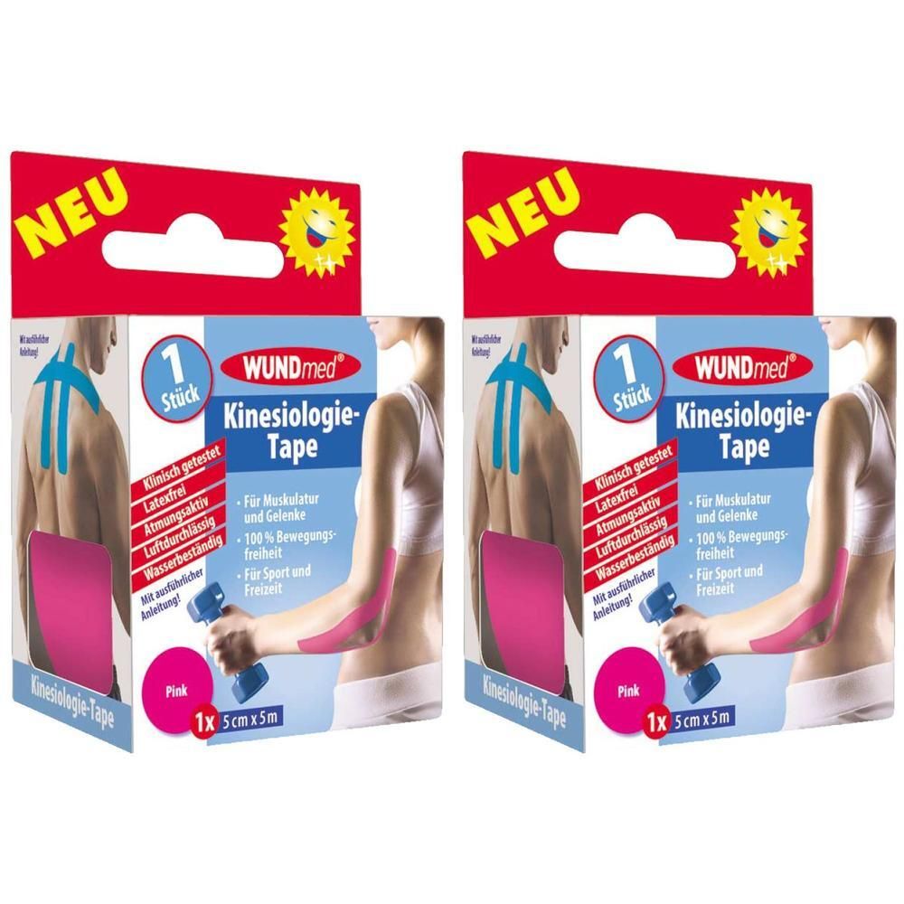 Kinesiologie Tape 5 cmx5 m pink x2 2x1 St Verband