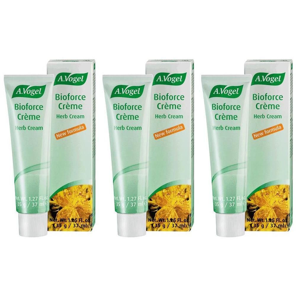 Drei Tuben A. Vogel Bioforce Creme mit Kräutern, 35g/37ml.