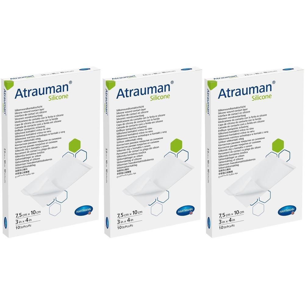 Atrauman Silicone steril 7,5x10 cm Kompressen x3 3x10 St