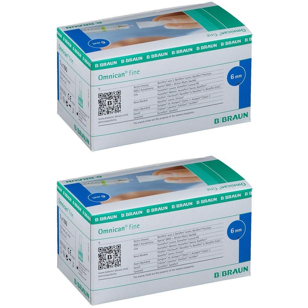 Omnican fine Pen Kanüle 31 G 0,25x6 mm x2 2x100 St