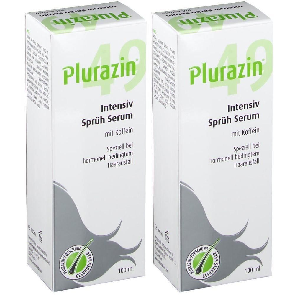 Zwei Packungen Plurazin® 49 Intensiv Sprüh Serum, 100 ml.