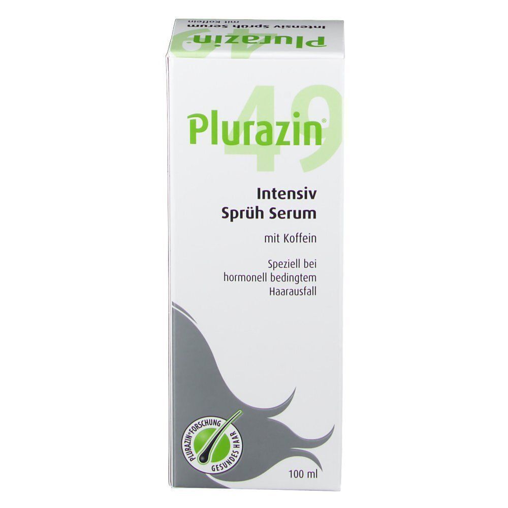 Vorderseite einer Packung Plurazin® 49 Intensiv Sprüh Serum, 100 ml.
