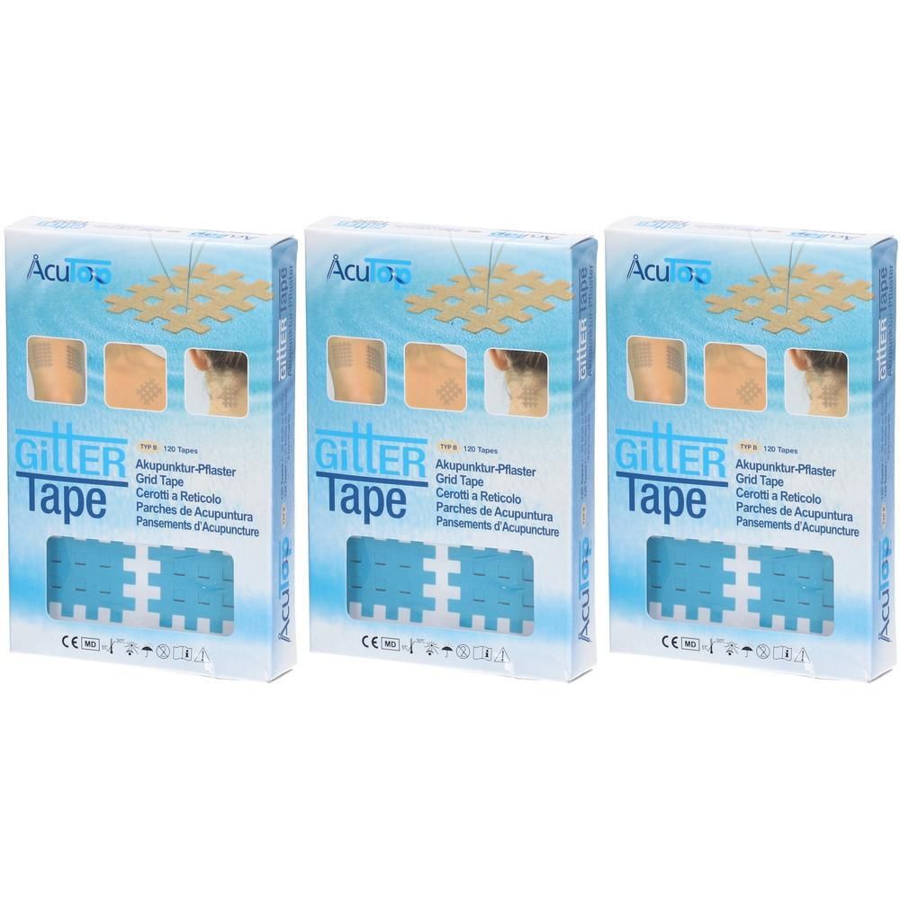 Gitter Tape AcuTop Akupunkturpflaster 3x4 cm blau x3 3x120 St Pflaster
