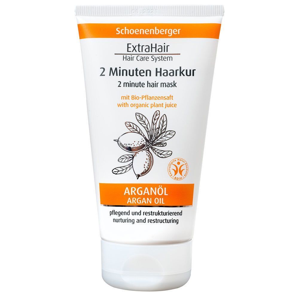 Eine Tube Schoenenberger ExtraHair 2 Minuten Haarkur mit Arganöl.