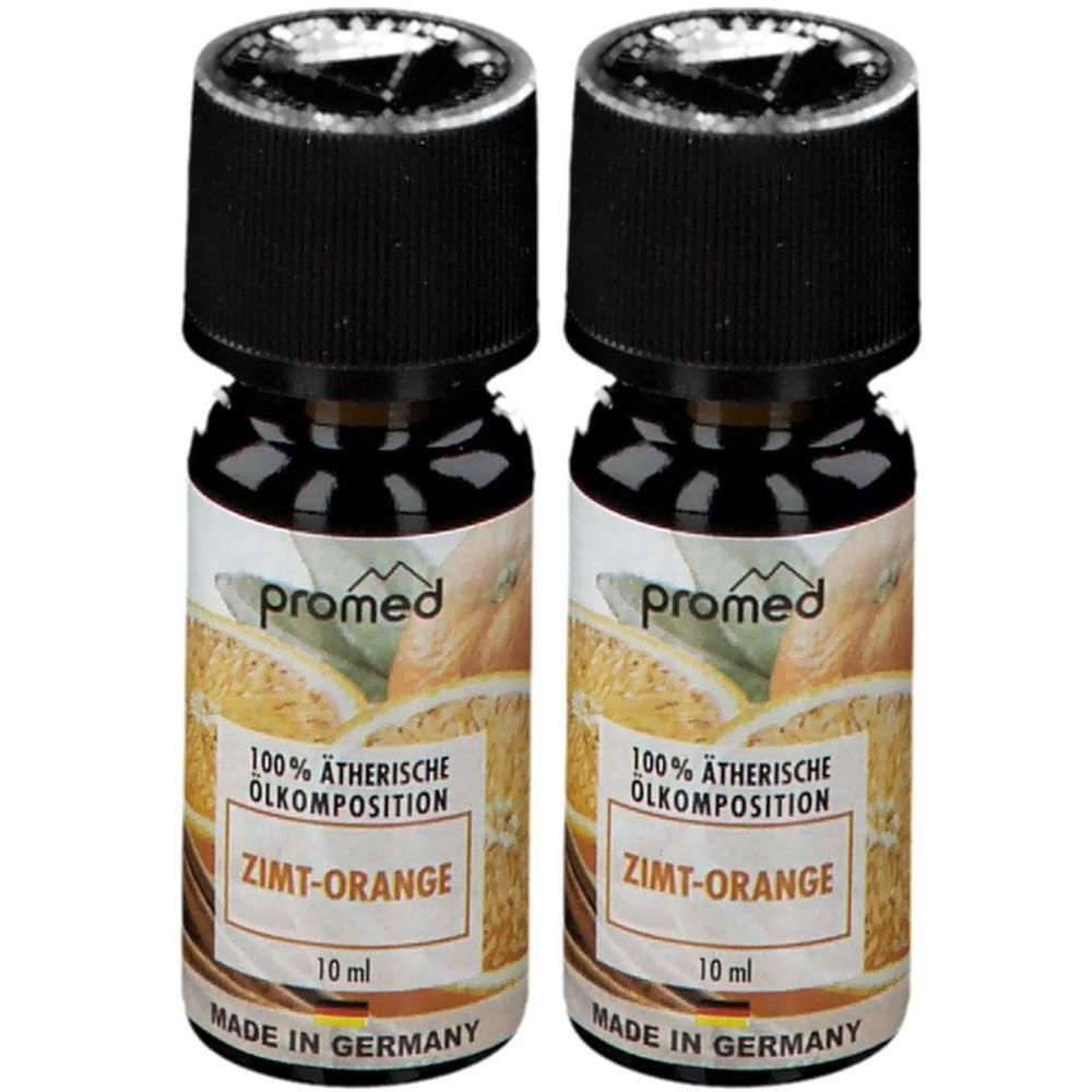 Zwei Flaschen promed Zimt-Orange Parfümöl, 10 ml.
