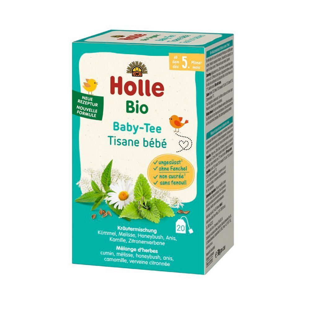 Holle Bio Baby-Tee Packung, Kräutermischung mit Kamille und Melisse, ungesüßt.