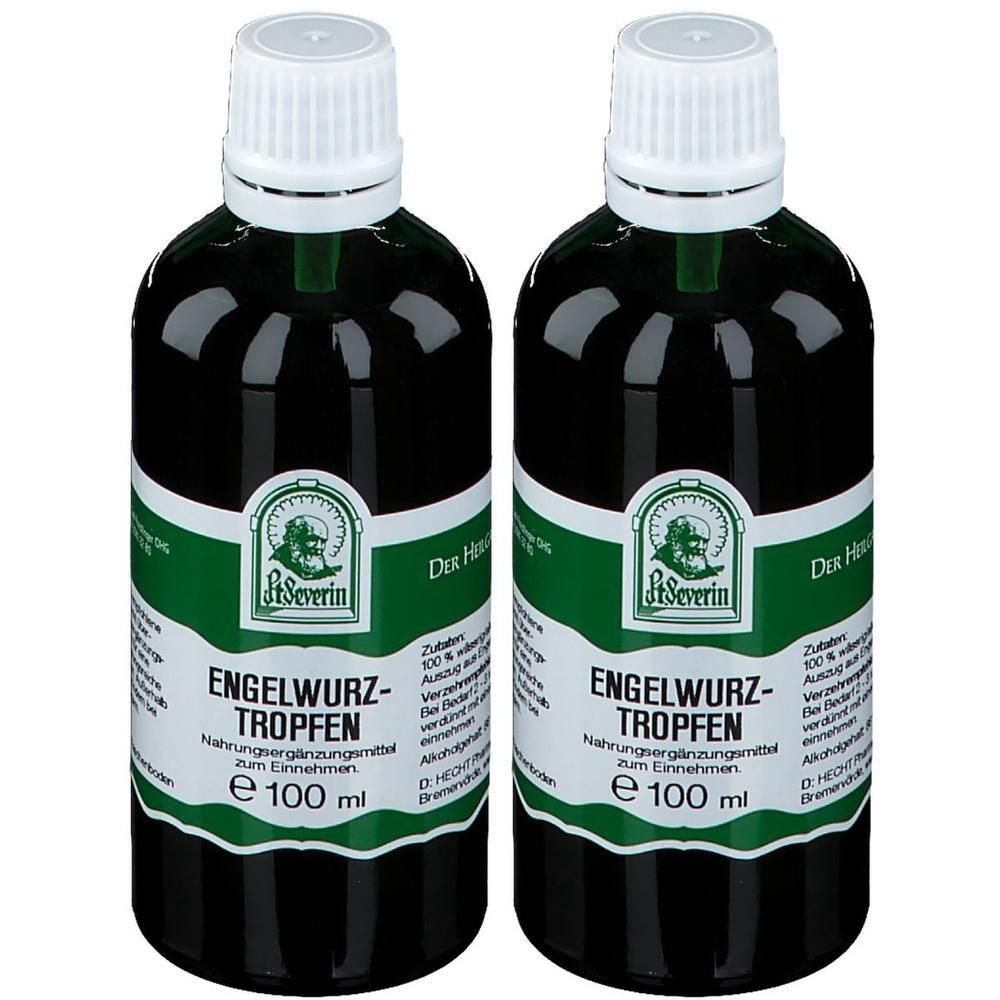 Zwei Flaschen St. Severin Engelwurz-Tropfen, je 100 ml.