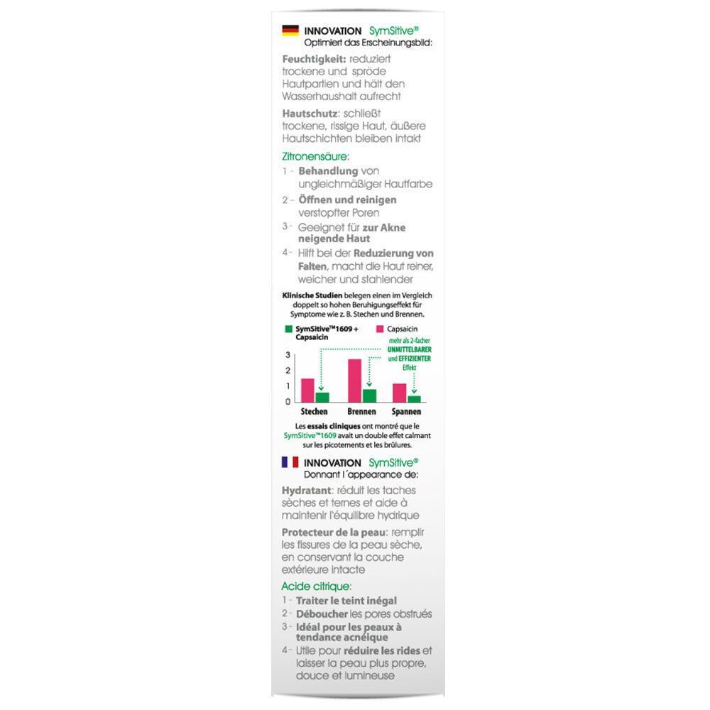 Rückseite der BIOMD Erste Hilfe hypoallergenes Serum Packung mit Anwendungshinweisen.