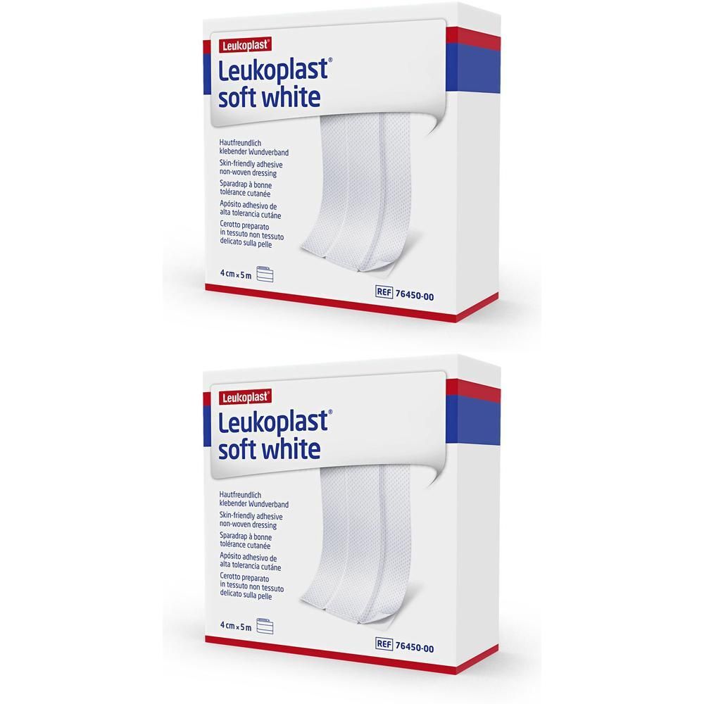 Leukoplast soft white Pflaster 4 cmx5 m Rolle x2 2x1 St