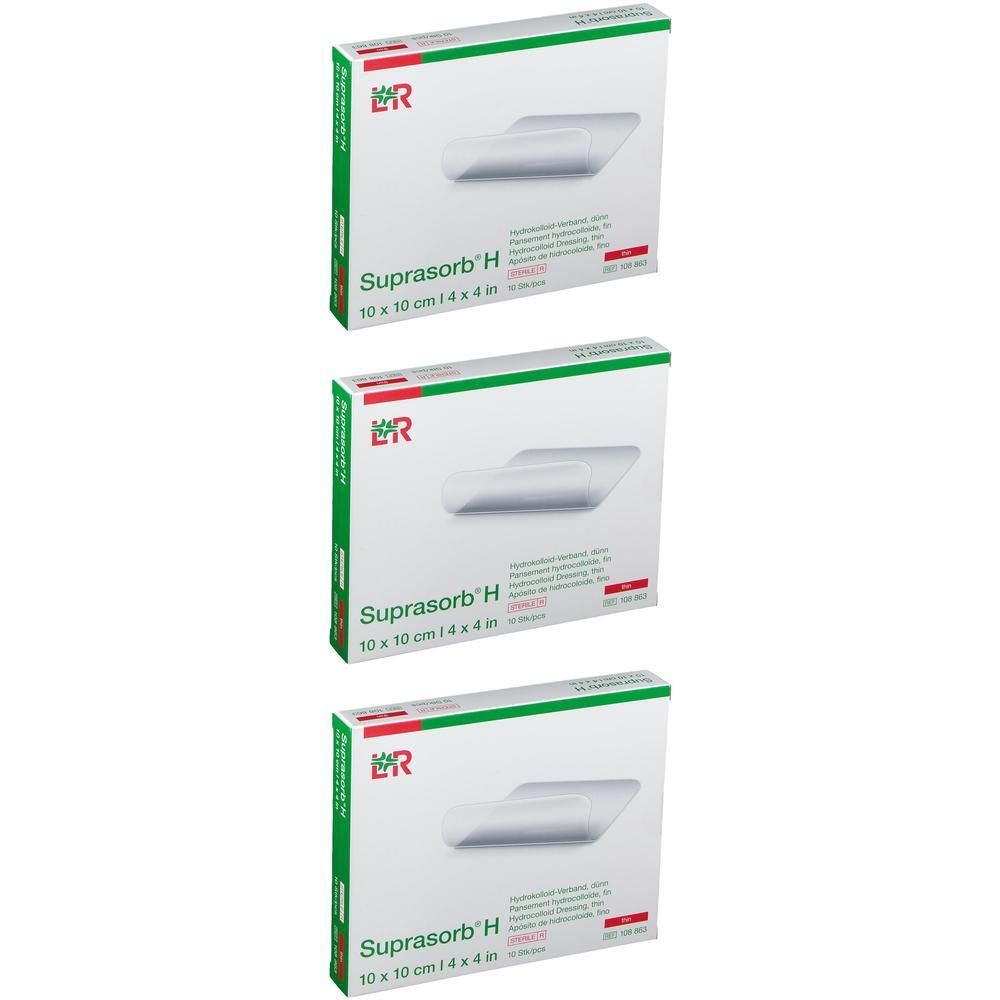 Suprasorb H Hydrokoll.Verb.dünn 10x10 cm x3 3x10 St Verband