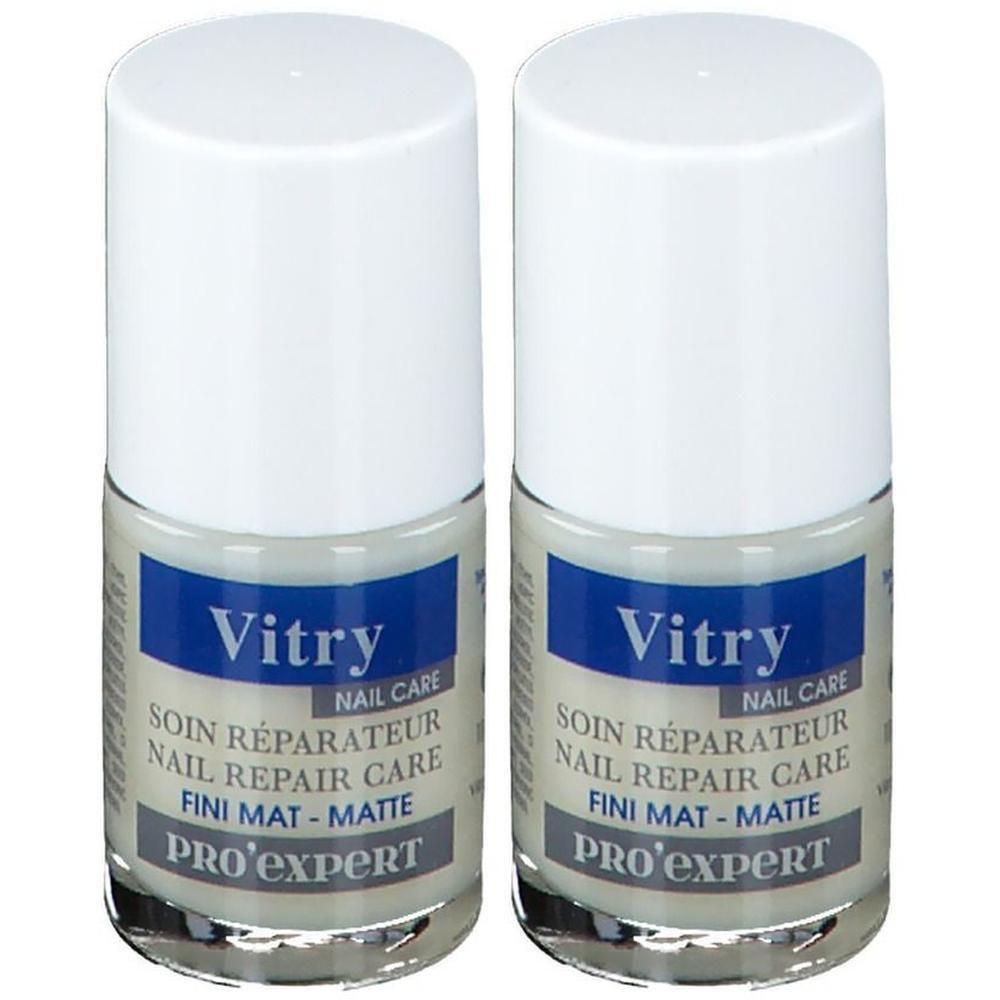 Zwei Flaschen Vitry Pro'Expert Nail Repair Care, matt.