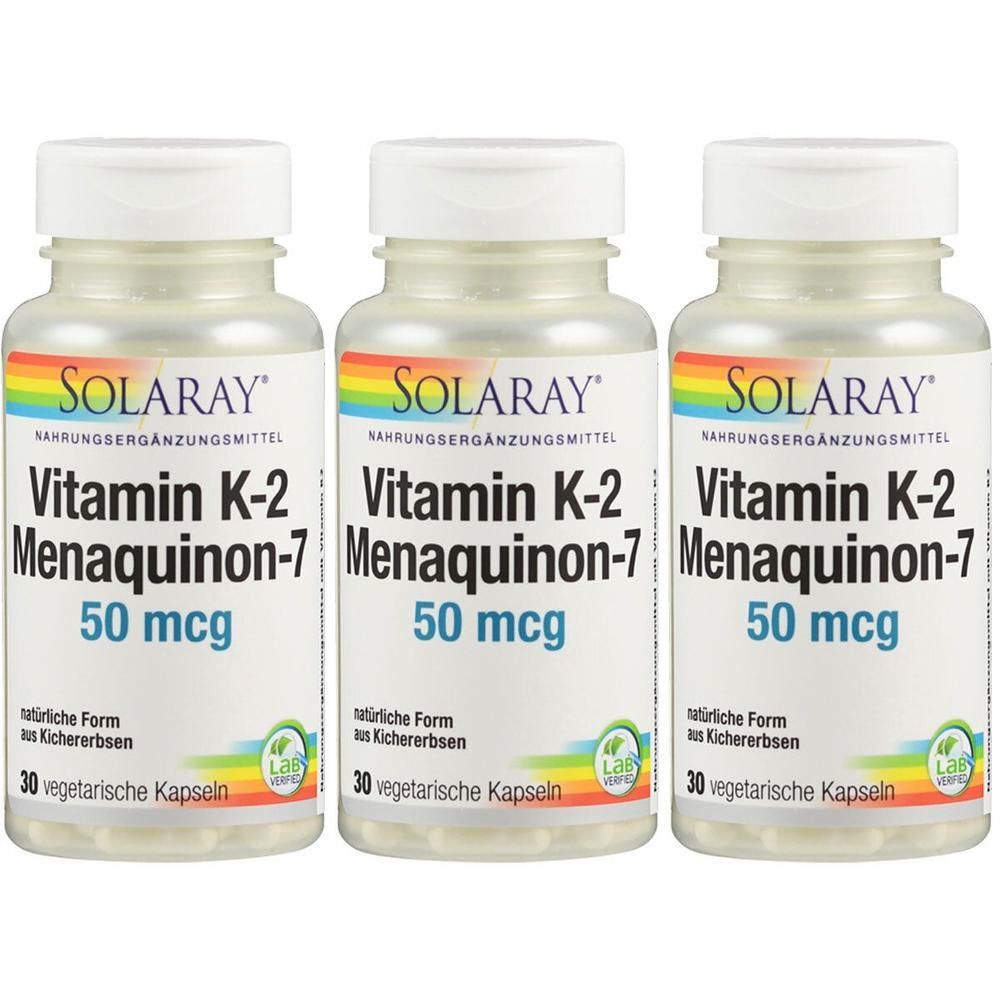 Vitamin K2 Menaquinon-7 50 µg Solaray Kapseln x3 3x30 St