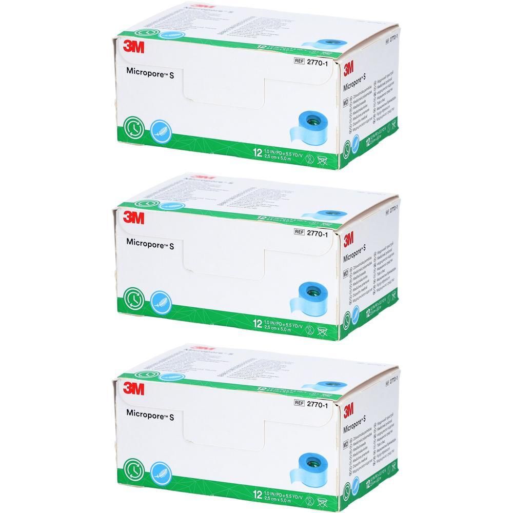 Micropore S Silikonrollenpflaster 2,5 cmx5 m x3 3x12 St Pflaster
