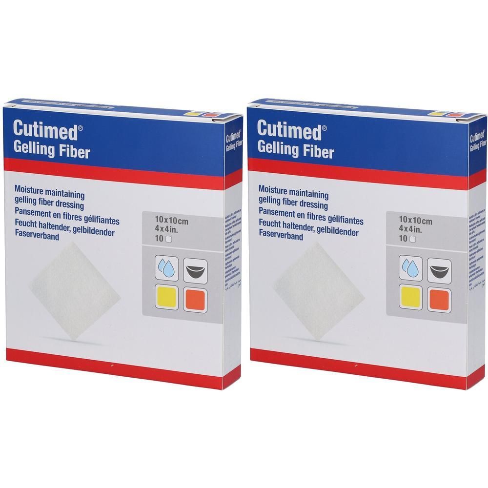 Cutimed Gelling Fiber Kom.10x10 cm Hydrofaserverb. x2 2x10 St Kompressen