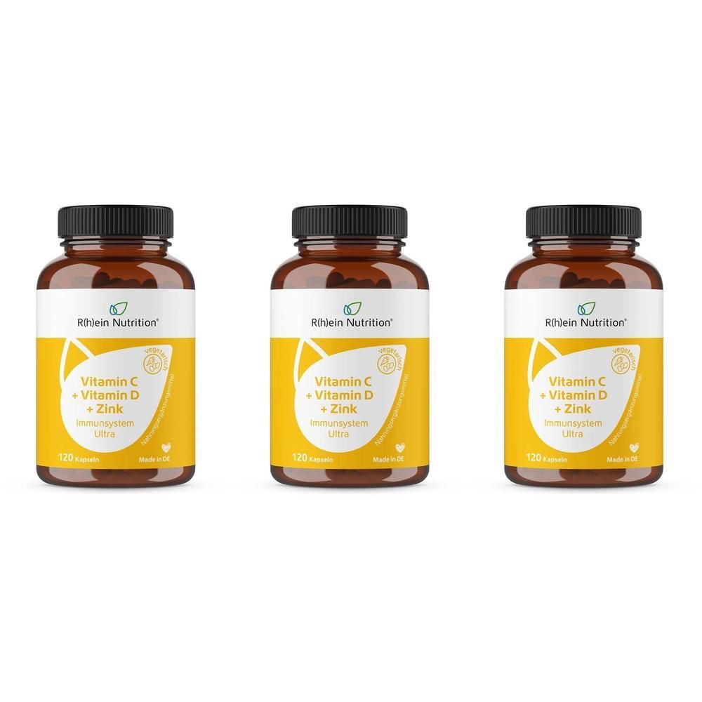 Vitamin C+Vitamin D+Zink Immunsystem Ultra Kapseln x3 3x120 St