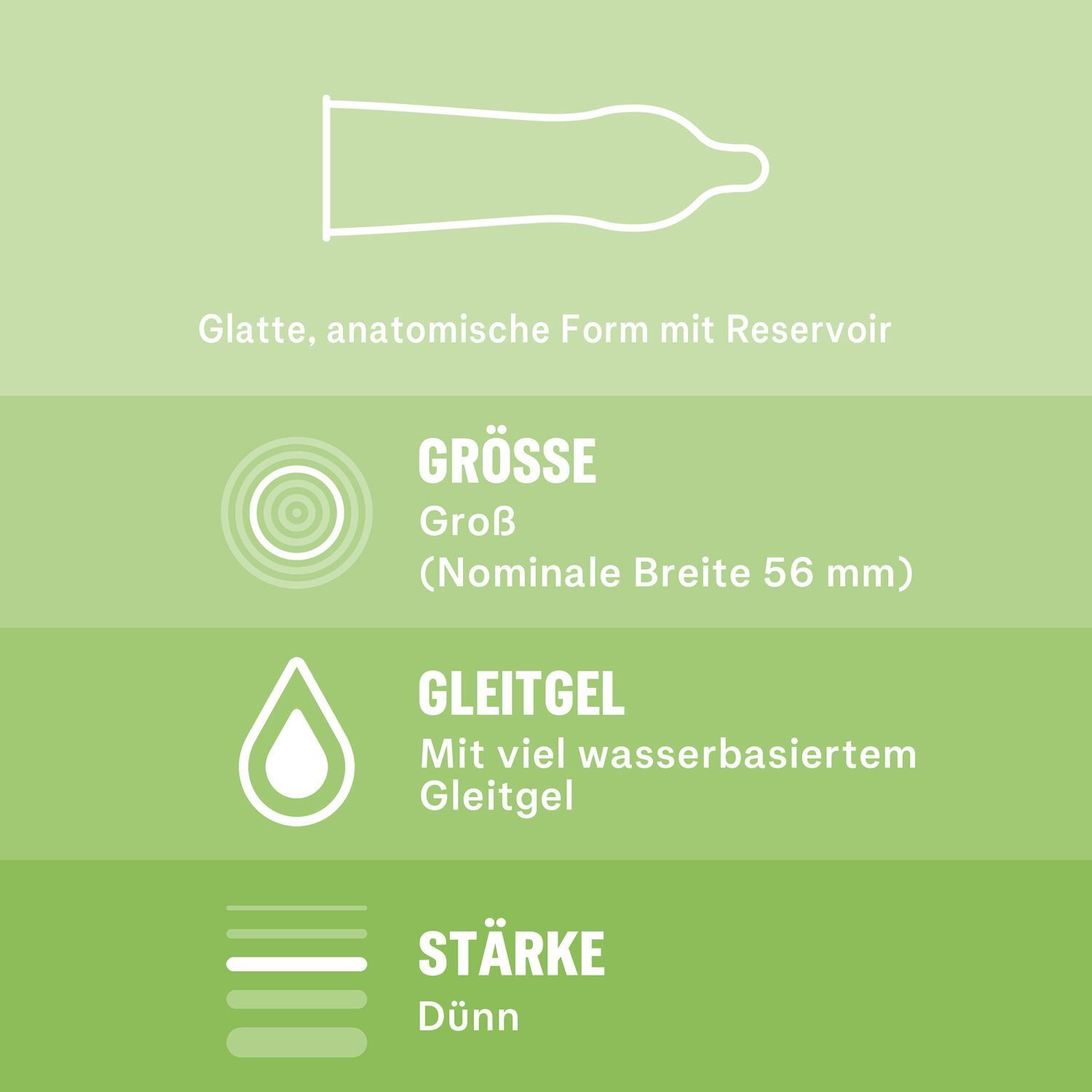 Durex Naturals Kondom: Glatte, anatomische Form mit Reservoir. Breite 56mm. Dünn.