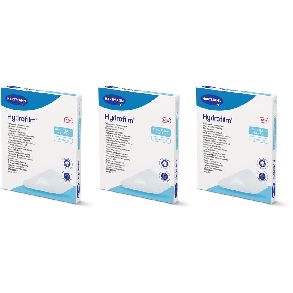 Hydrofilm transparenter Folienverband 10x12,5 cm x3 3x10 St Verband