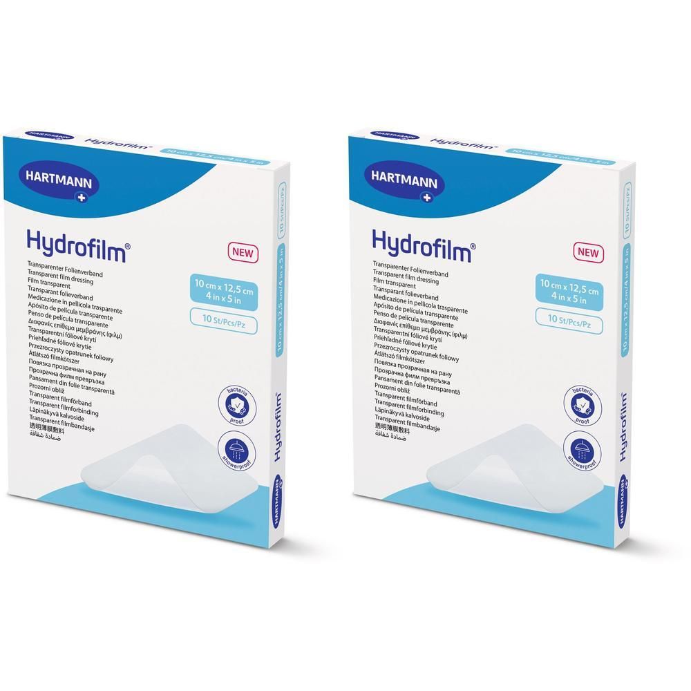 Hydrofilm transparenter Folienverband 10x12,5 cm x2 2x10 St Verband