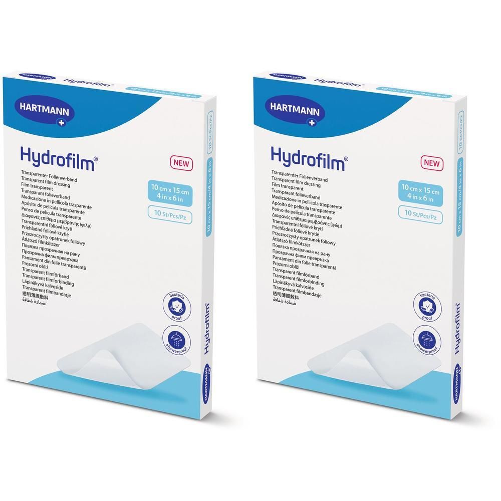 Hydrofilm transparenter Folienverband 10x15 cm x2 2x10 St Verband