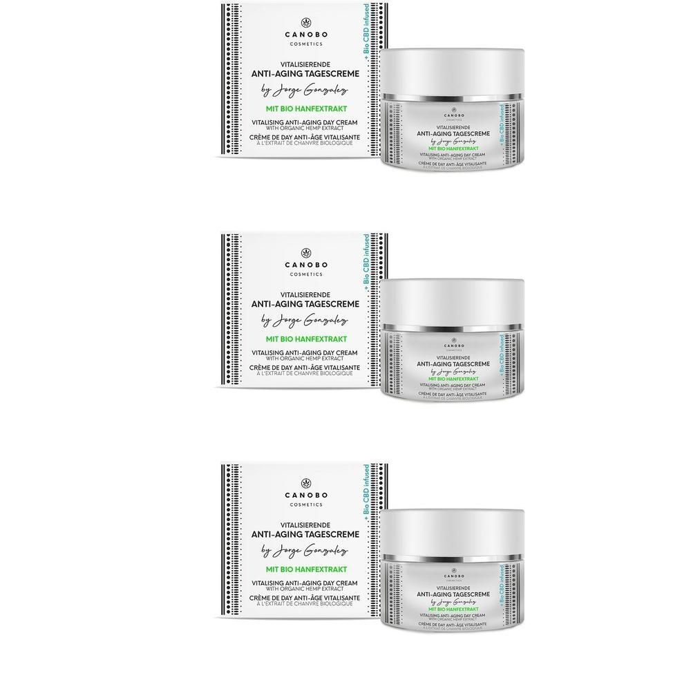 CANOBO Anti-Aging Tagescreme im Tiegel mit Faltschachtel. Enthält Bio Hanfextrakt.