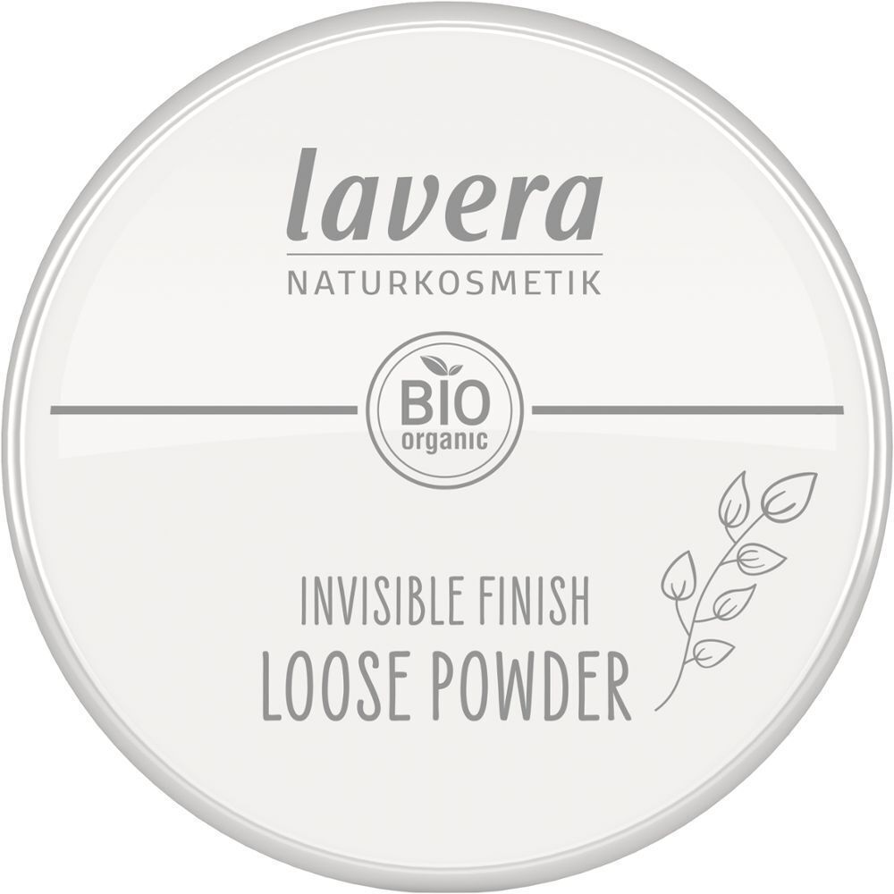 Deckel eines Lavera Invisible Finish Loose Powder Behälters mit Bio-Siegel.