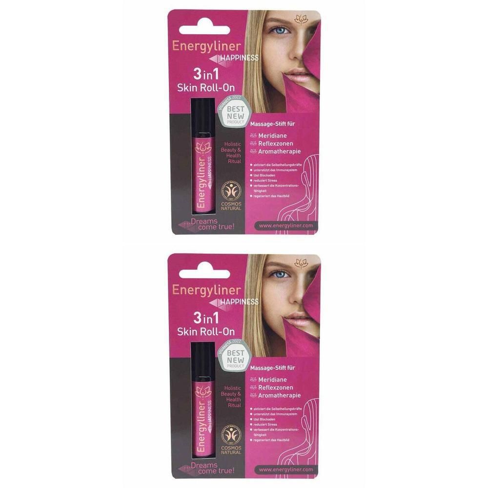 Energyliner 3in1 Skin Roll-On in rosa Verpackung mit Abbildung einer Frau.