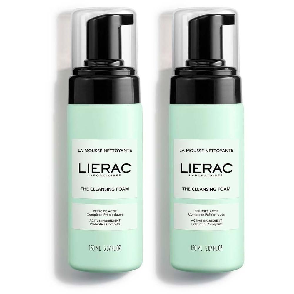 Zwei Flaschen LIERAC Reinigungsschaum, je 150 ml.