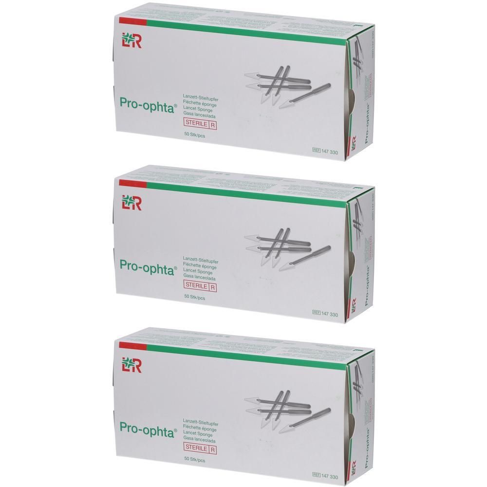Pro-Ophta Lanzett Stieltupfer 1 mm steril x3 3x50 St Tupfer