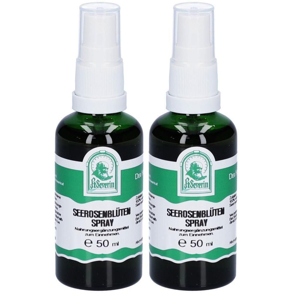 Zwei grüne Sprühflaschen mit weißem Verschluss, je 50 ml.