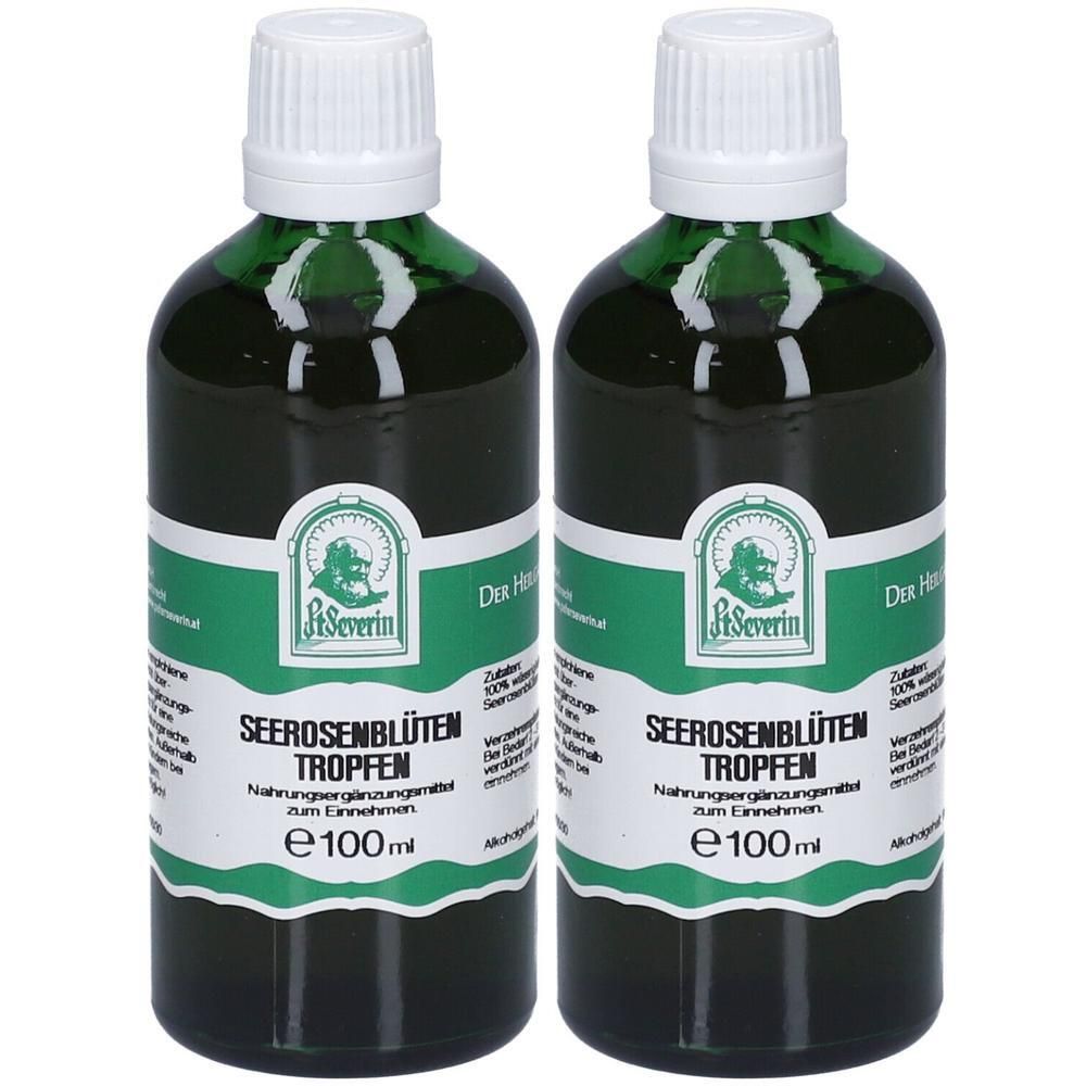 Zwei Flaschen Seerosenblüten Tropfen, je 100ml.