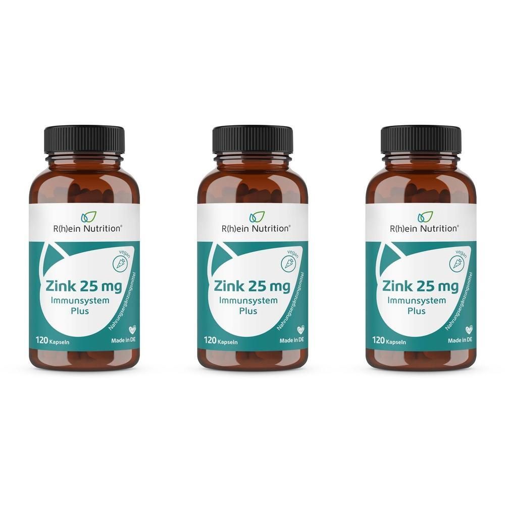Zink 25 mg Immunsystem Plus hochdosiert+vegan Kps. x3 3x120 St Kapseln