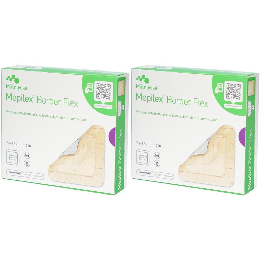 Mepilex Border Flex Schaumverb.haft.7,5x7,5 cm x2 2x10 St Verband