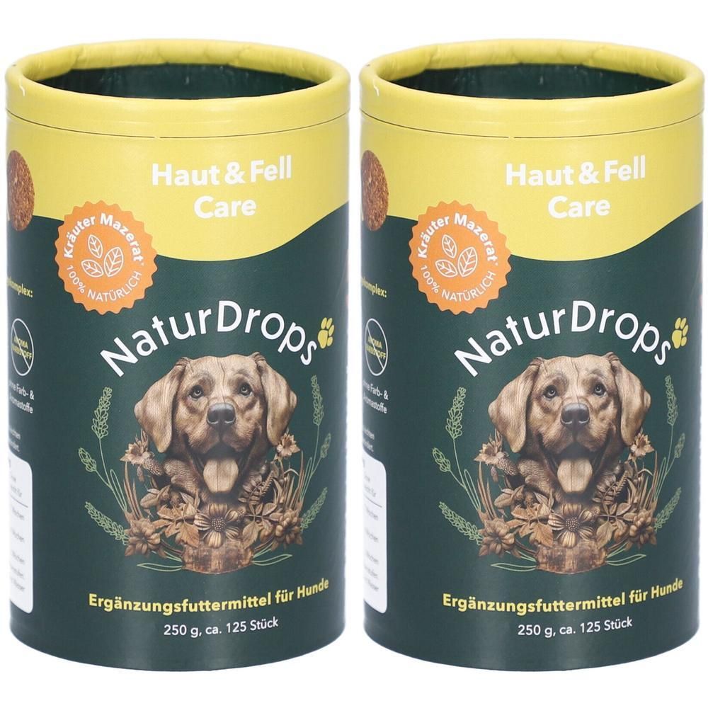 Naturdrops Haut & Fell Care Erg.Futterm.f.Hunde x2 2x250 g