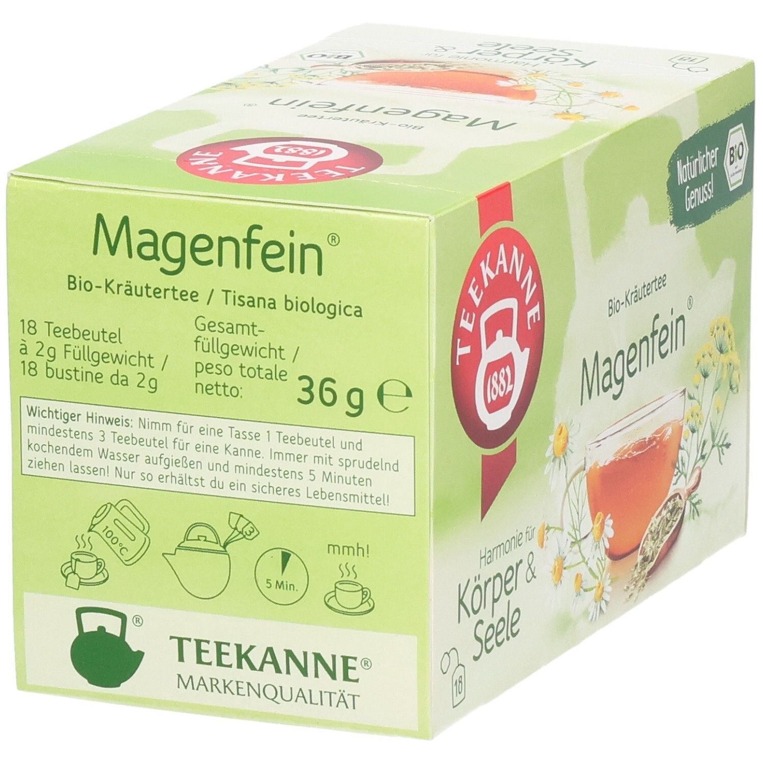 Teekanne Körper & Seele Magenfein Bio Kräutertee