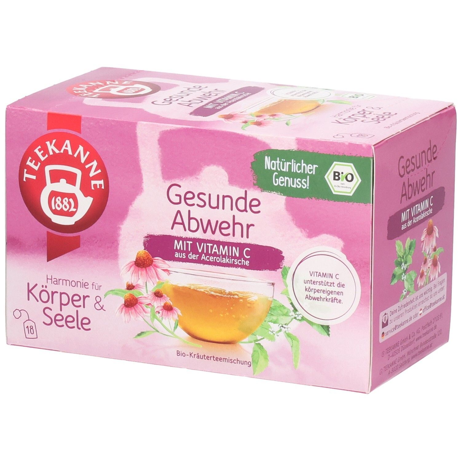 Teekanne BIO Harmonie für Körper & Seele Gesunde Abwehr Kräutertee-Mischung mit Vitamin C.