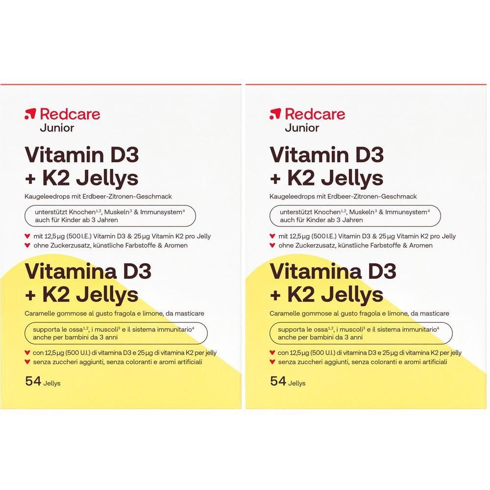 Redcare Junior Vitamin D3+ K2 Jellys x2 2x54 St