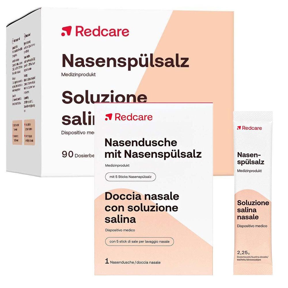 Redcare Nasendusche mit Nasenspülsalz+ Nasenspuelsalz 1 St
