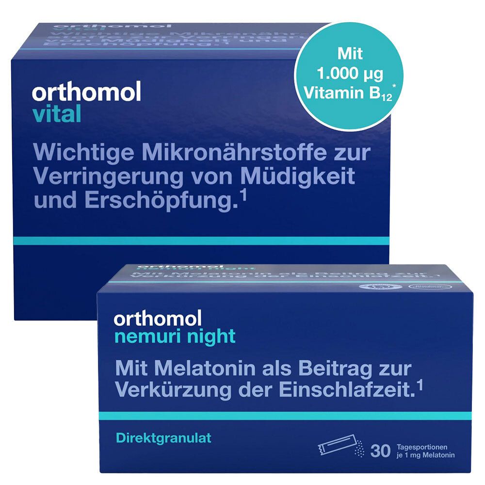 Orthomol Vital Trinkfläschchen/Kapseln Kombipack. + nemuri night Direktgranulat 1 St Set