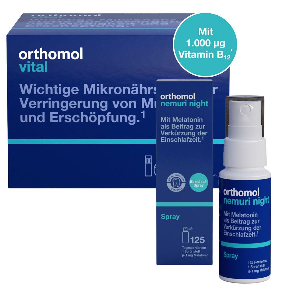 Orthomol Vital Trinkfläschchen/Kapseln Kombipack. + nemuri night Spray 1 St Set