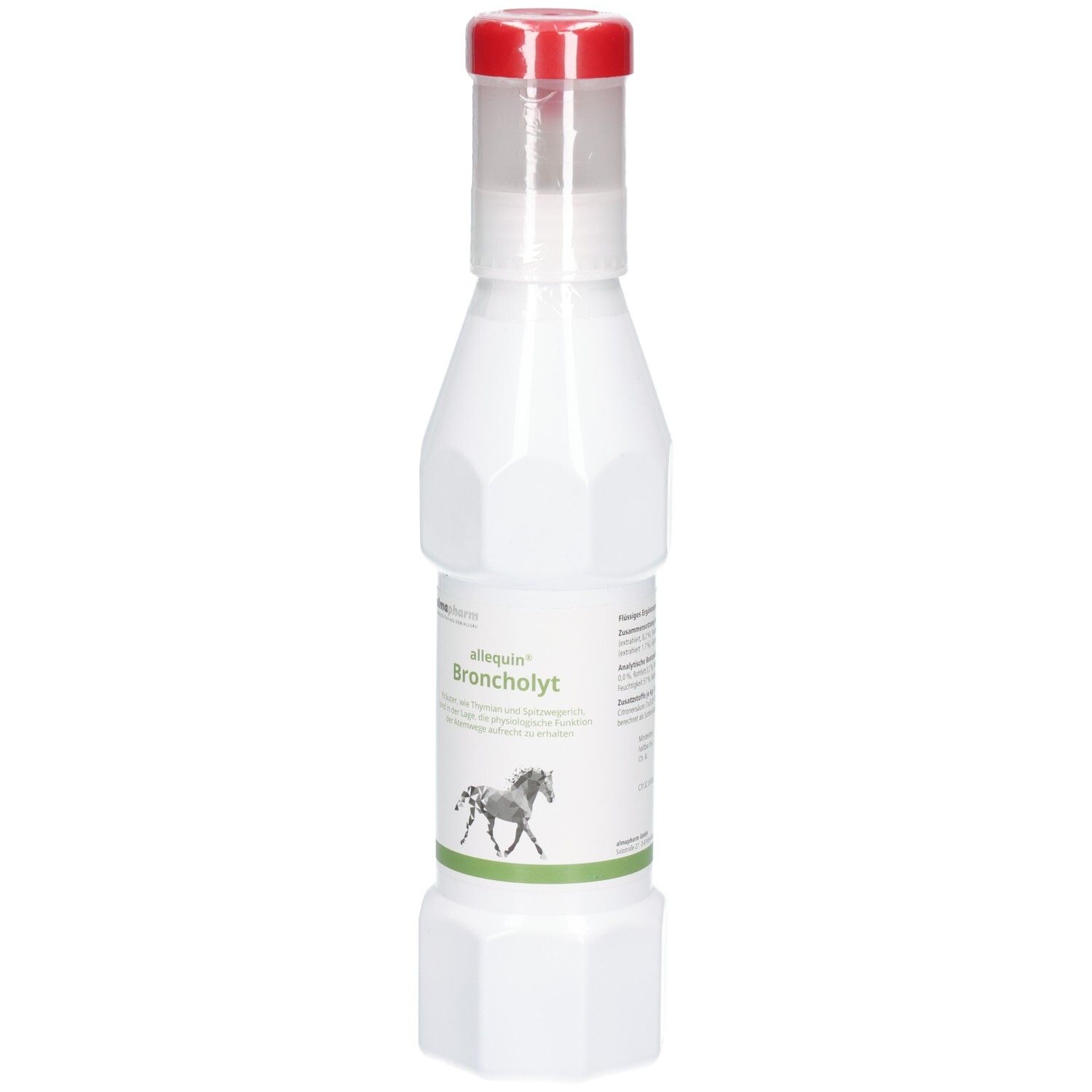 Flasche Broncholyt mit Pferdemotiv, 100 ml.