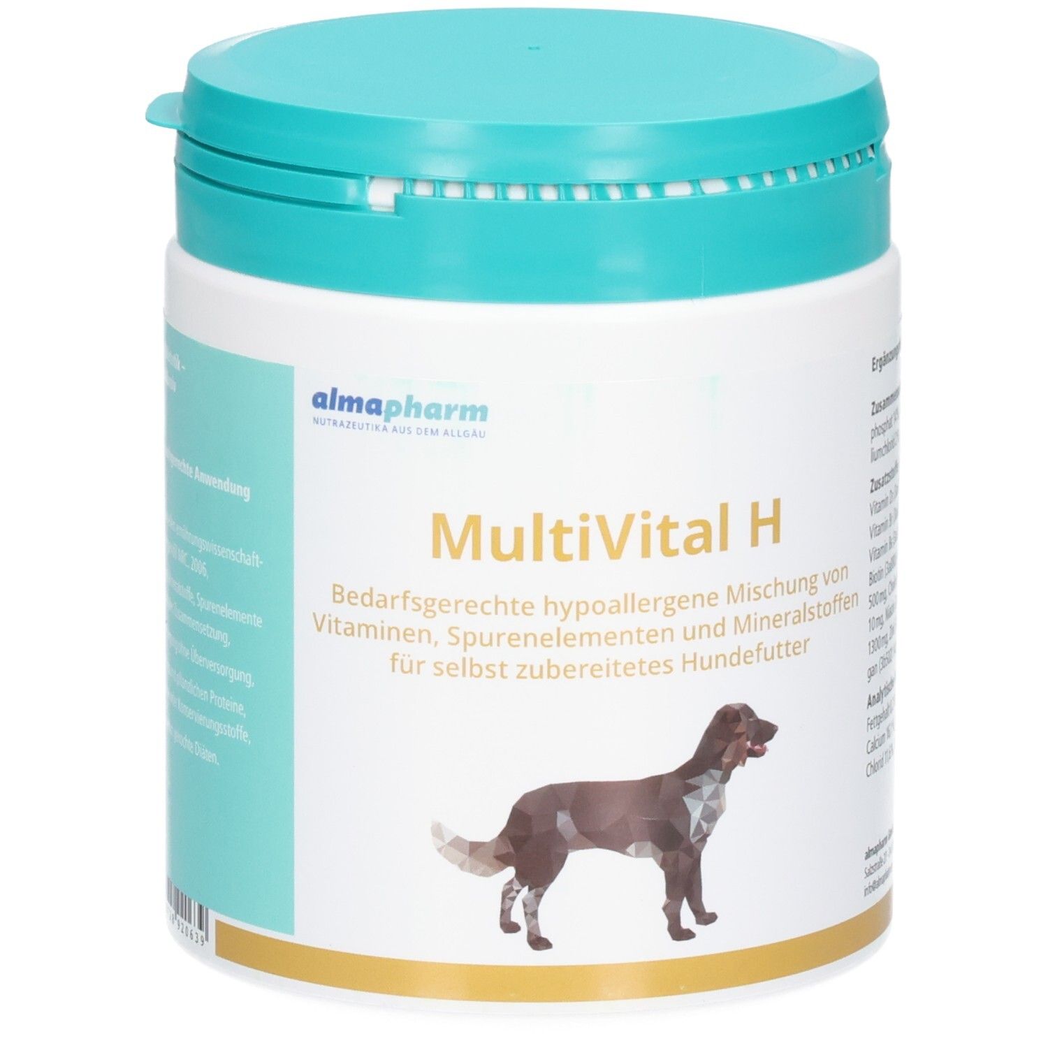 Almapharm MultiVital H: Hypoallergene Mischung aus Vitaminen, Spurenelementen und Mineralstoffen für Hunde.