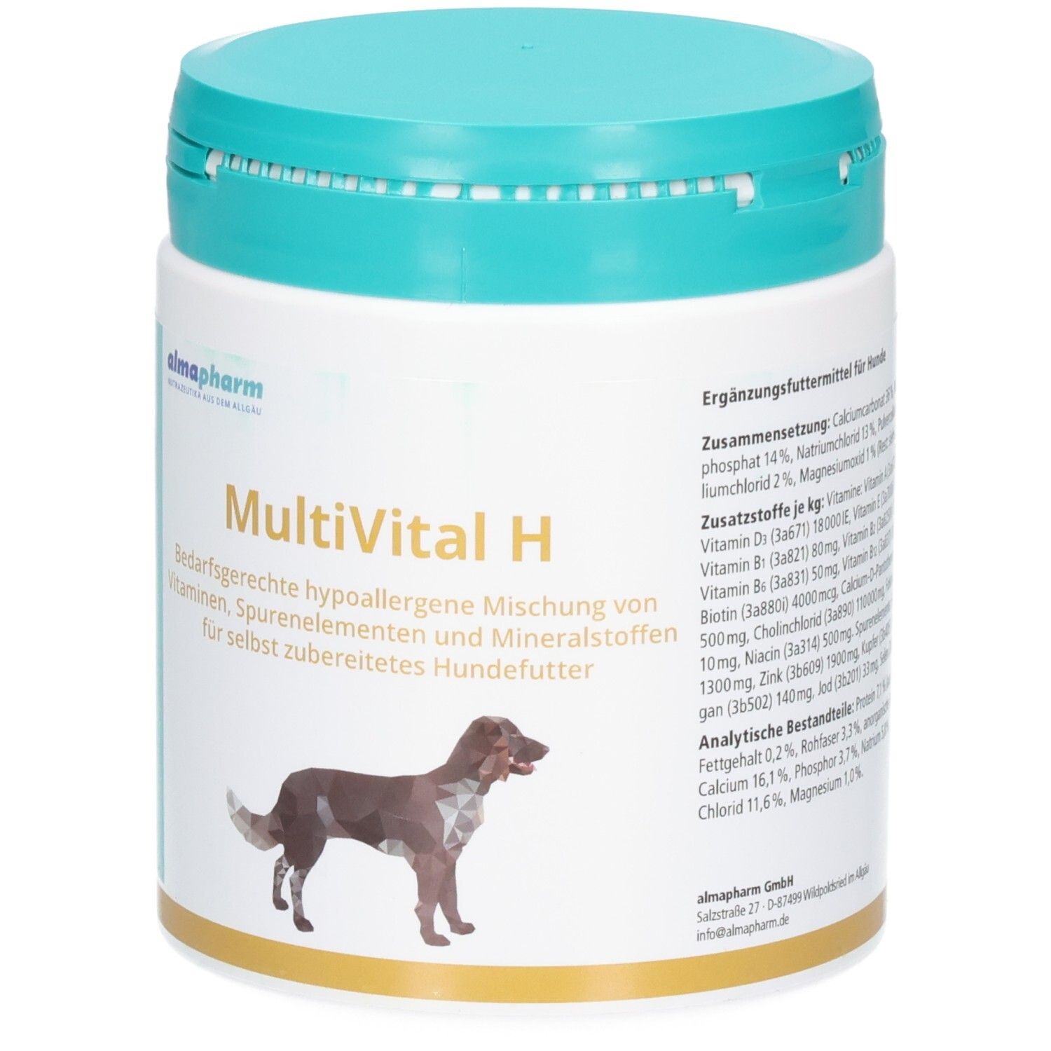 Almapharm MultiVital H: Ergänzungsfuttermittel für Hunde mit Vitaminen und Mineralstoffen.
