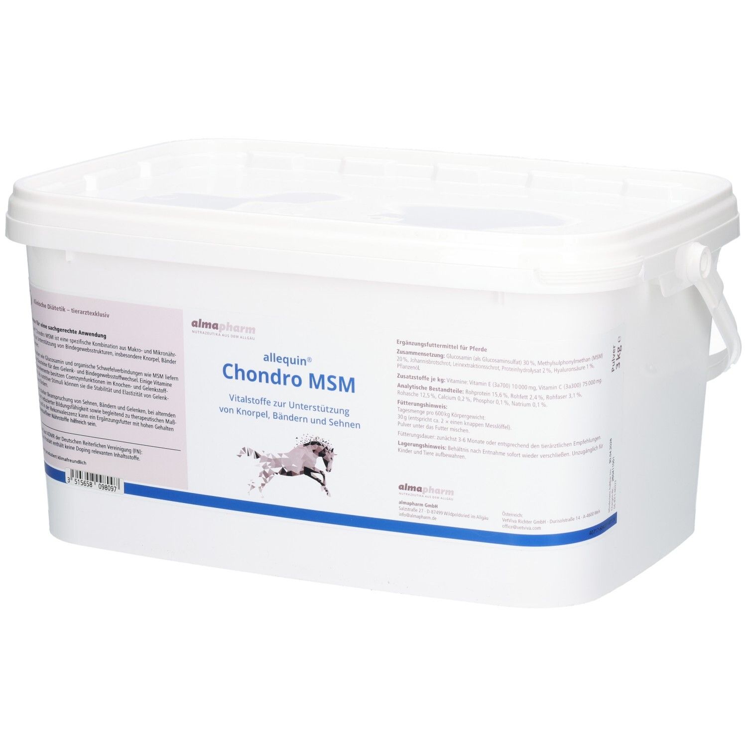 Elma pharma Allequin Chondro MSM Eimer, 2kg, für Pferde.