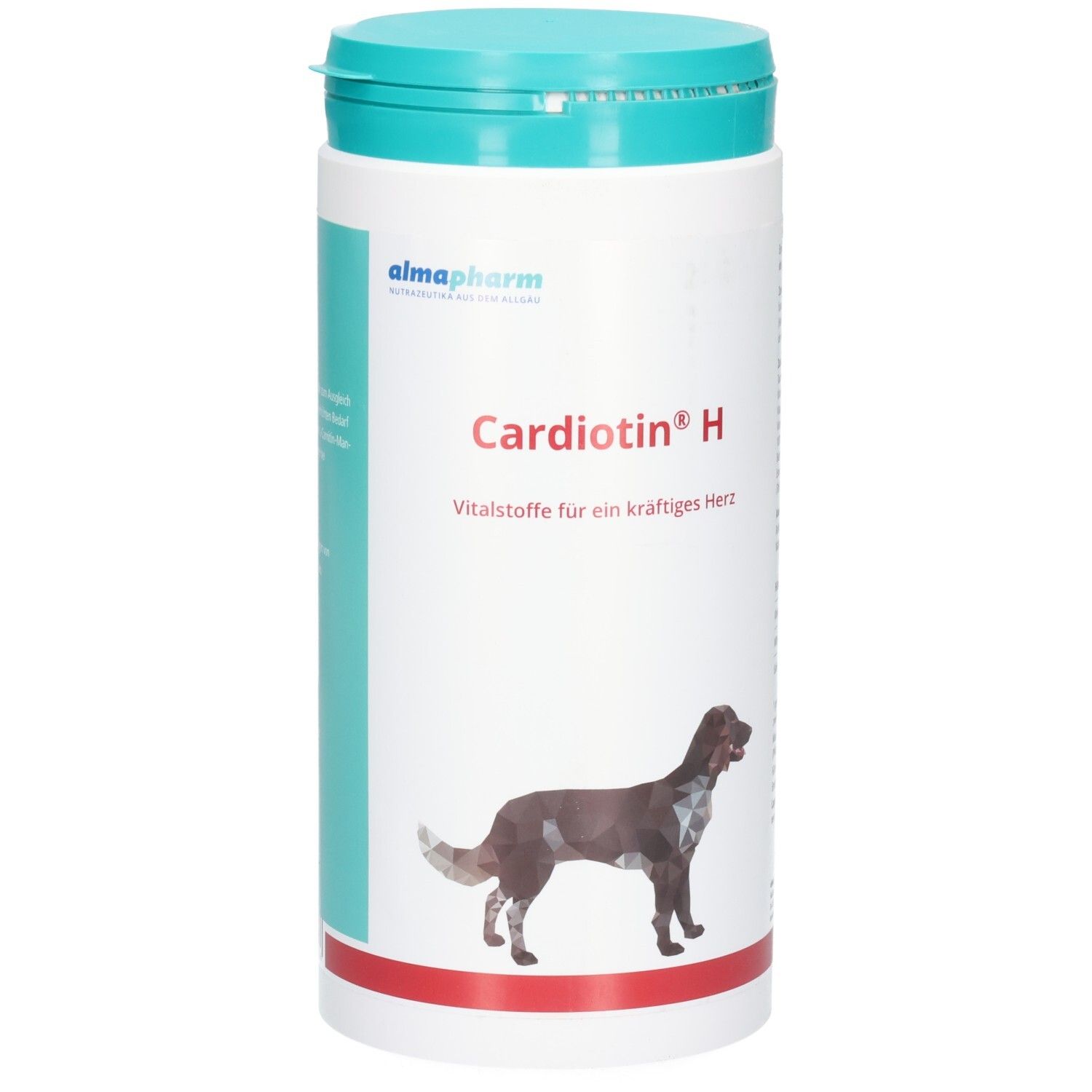 Almapharm Cardiotin H Dose mit Hundemotiv. Vitalstoffe für ein kräftiges Herz.
