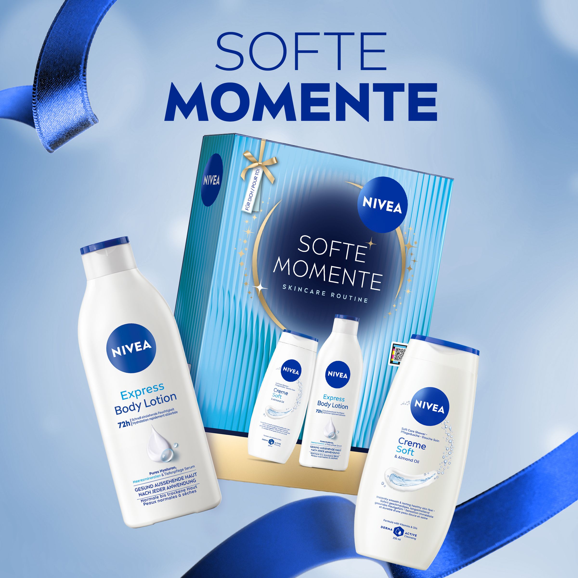 Zwei Frauen umarmen sich, eine küsst die andere auf die Wange. NIVEA Pflege, die von Herzen kommt.
