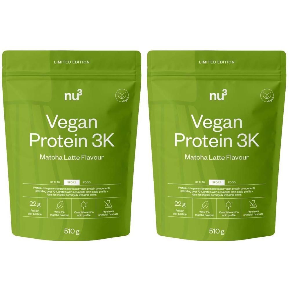 nu3 Vegan Protein 3K Matcha Latte x2 2x510 g Pulver